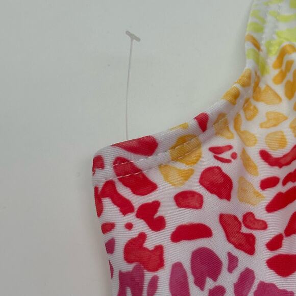 Onia Rainbow Leopard Print One Piece Swimsuit One Shoulder NWT - Picture 5 of 8